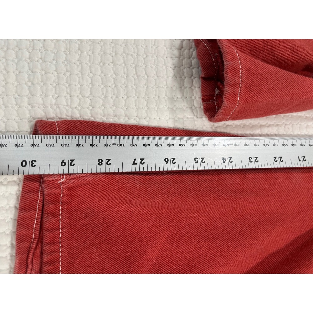 Lioness Red Carpenter Pants Wide Leg Utility Denim Contrast Stitch Womens Size M - Picture 6 of 9